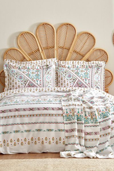 Karaca Home Husă de pilota dublă din bumbac Mati 100% Set Pique Multicolor