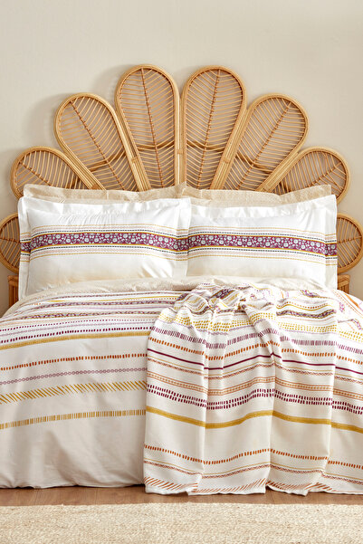 Karaca Home Morin 100% βαμβακερό διπλό παπλωματοθήκη Pique Σετ Multi Color