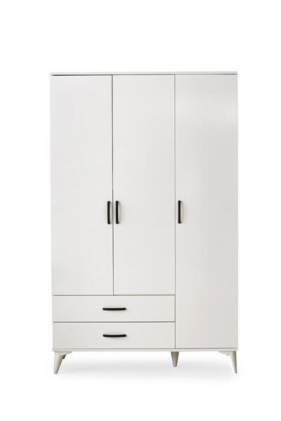 Erezogulları Mobilya Kumsal 3 Kapılı 2 Çekmeceli Gardrop Elbise Dolabı 120x48x195cm