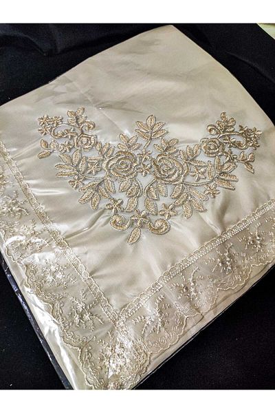 Çt Çeyizci Tekstil French Laced Embroidered, Satin Luxury Dowry Bundle, Engagement Bundle