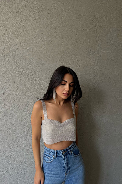 Seda Yalçın Atelier Silver Stone Thick Strap Bustier