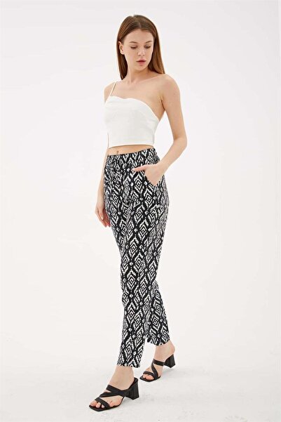 Fashion Friends Patterned Trousers Black / Black
