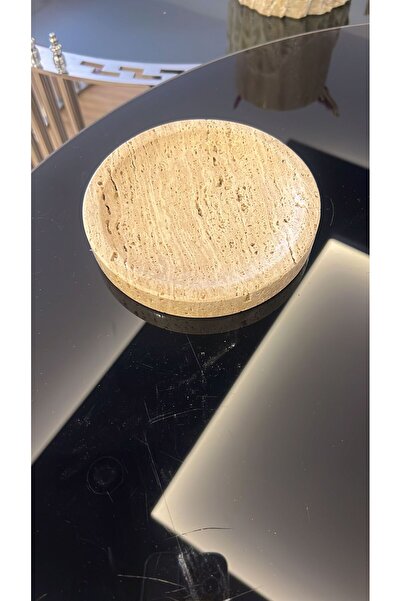 helya marble صينية عرض من الحجر الطبيعي من الترافرتين، صينية خطوبة، ملحقات إط...