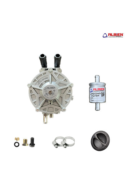 ALBİEN Atiker Uyumlu Sıralı Sistem Regülatör 140kw + Hortum Arası 12*12mm LPG...
