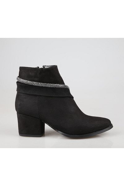 FELES 01-460 Μαύρες Suede Γυναικείες Μπότες