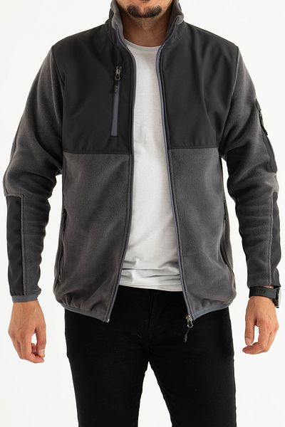 REYNARD Ανδρική smoked Slim Fit, αντιπηκτική μπλούζα με γαρνιρισμένο φλις, χωρίς κοιλιακό φερμουάρ