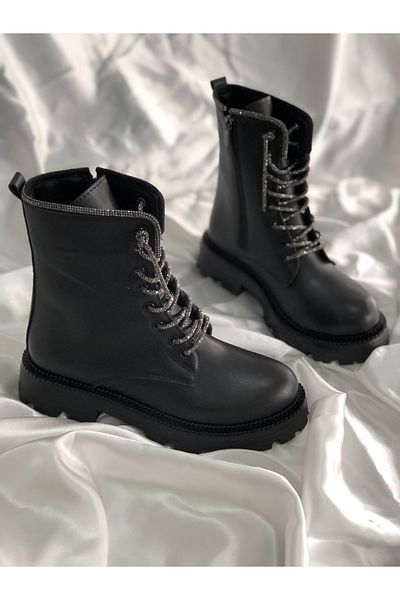 Hg Ayakkabı POSTAL NICOLA BLACK SILVERY CU FERMOAR