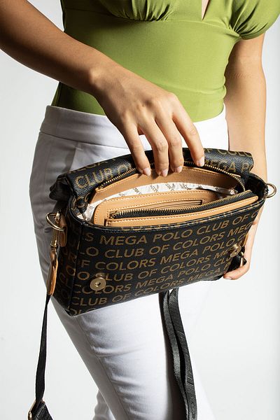 YOGII York Model Leather A Ποιοτική τσάντα χιαστί ώμου VIP με λειτουργική πολλαπλή τσέπη