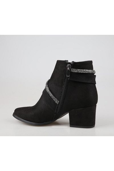 FELES 01-460 Μαύρες Suede Γυναικείες Μπότες