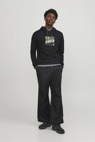 Jack & Jones JACK&JONES JCOLOGAN SWEAT HOOD AW23 SİYAH