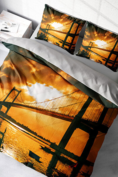 MonoHome Еластично прилепващо чаршафче от памучен сатен Комплект спално бельо...