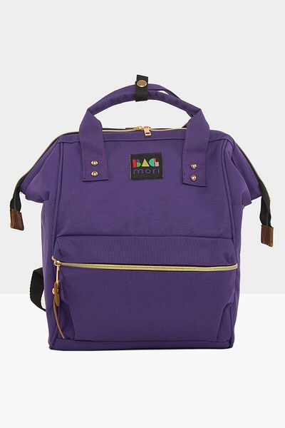 Bagmori Purple Unisex Metal Brim Backpack