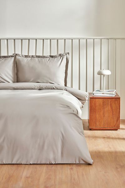 Karaca Home Set cuvertură dublu cu dungi Cool Touch, gri
