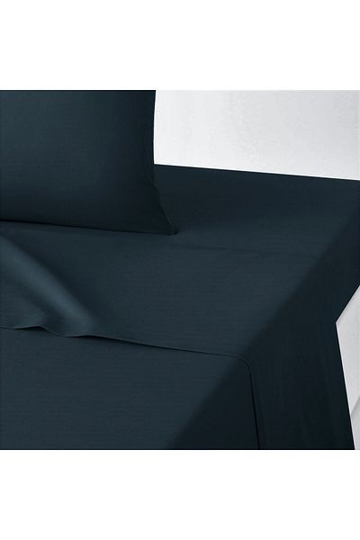 makiteks 100% Cotton Navy Blue 160x240 Elasticless Flat Sheet Suitable for Single Beds