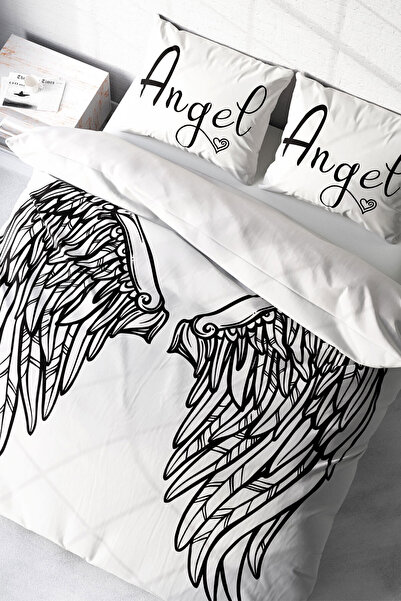 MonoHome Čaršav sa lastišem kom Pamuk saten Bračni Set posteljine anđeosko krilo