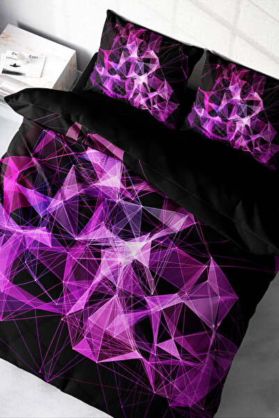 MonoHome Čaršav sa lastišem kom Pamuk saten Bračni Set posteljine ljubičasti ...