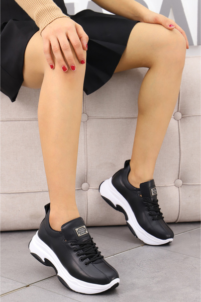 Madam Tarz Frm-701 Αθλητικά Παπούτσια Μαύρα Δερμάτινα