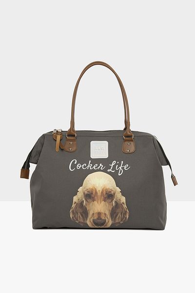 Bagmori Gray Women's Cocker Spaniel Printed Shoulder Strap Bag M000002654
