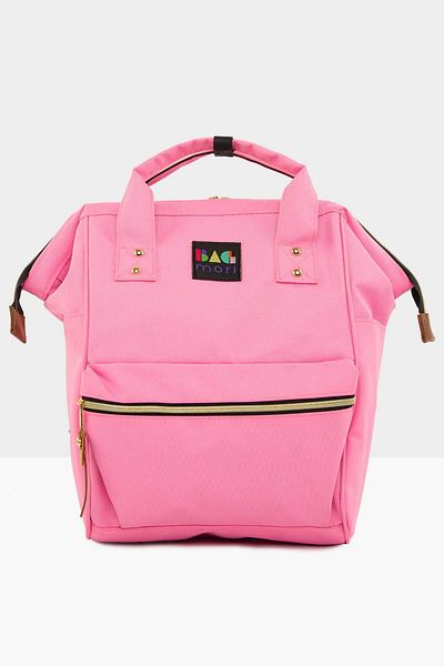 Bagmori Pink Unisex Metal Brim Backpack