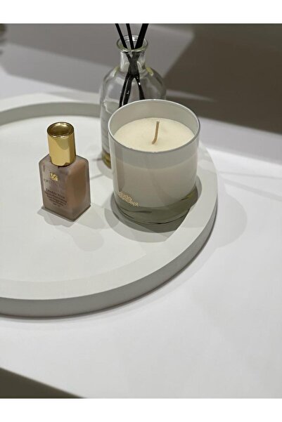 Maison Avf White Color Wooden Round Tray - Decoration Organizer