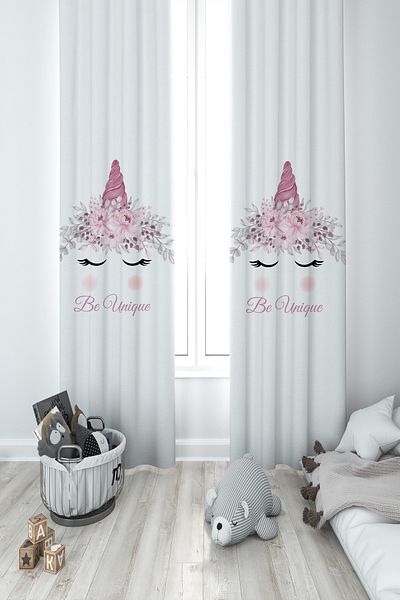 MASAL ODAM BABY AND KIDS ROOM BE Unique Patterned 2 Wing Background Curtain