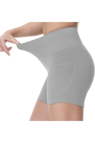 GHASSY CO. Women's High Waist Pocket Workout Fitness Running Short Sports Tights