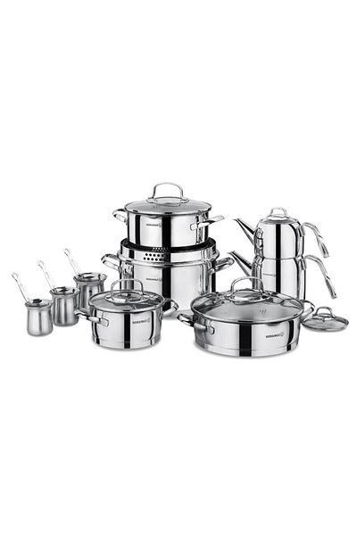 KORKMAZ A1702 Steama 15 Piece Steel Dowry Set