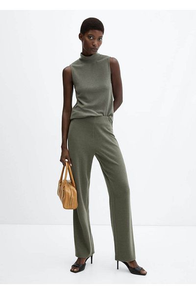 MANGO Woman Straight cut knit pants