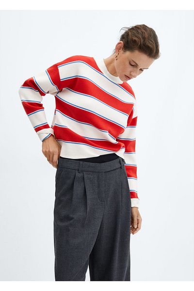 MANGO Woman Wide Striped Sweater