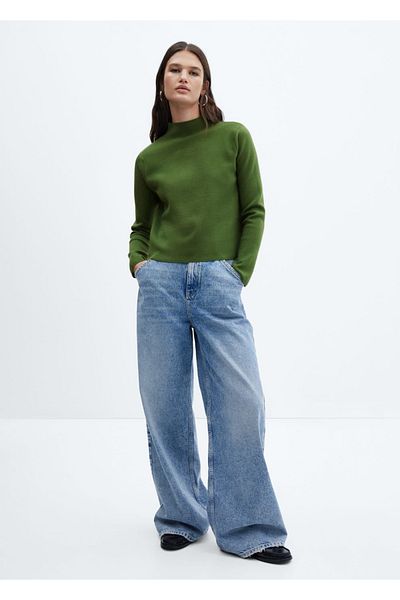 MANGO Woman Pulover decupat cu guler Perkins