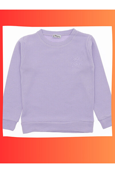 edoy Cute Girl Nakışlı Kız Bluz Waffle Kumaş Pamuklu