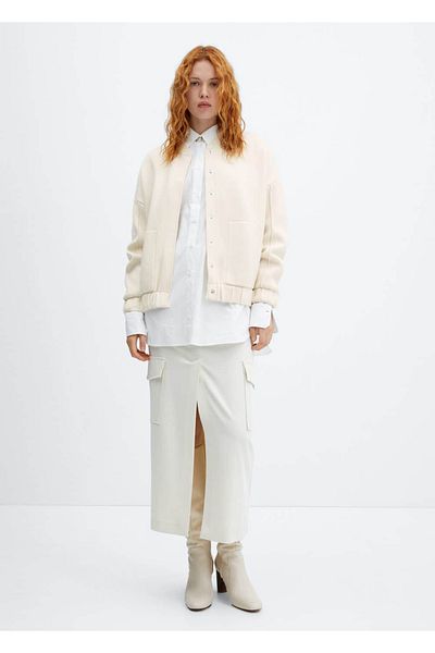MANGO Woman Woven bomber jacket with pockets
