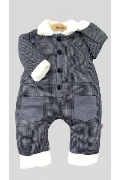 DIDuStore MURAT BABY COLLAR FUR POCKET DETAIL WELSOFT JUMPSUIT