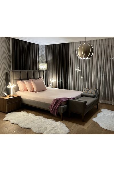Silkarea 100% Cotton Satin Standard Double Sheet - 160x200 Cm (Sheet with Corner Elastics) - Pink