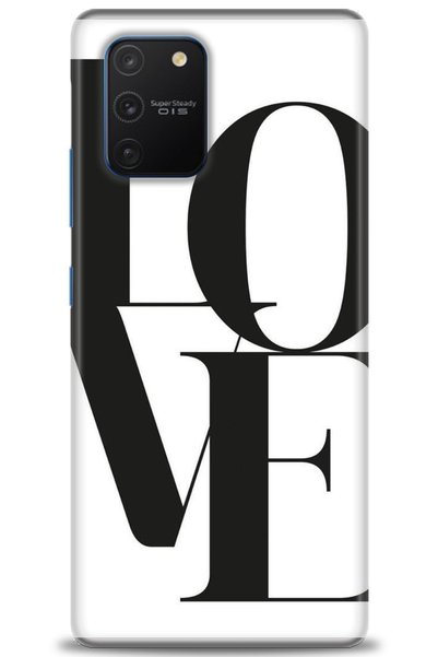 MRCİLETİSİM حافظة سامسونج جالاكسي A91 / S10 لايت مطبوعة بدقة HD - Love + واقي...
