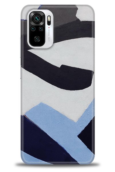 MRCİLETİSİM Xiaomi Redmi Note 10S Case Hd Printed Case - Gray Blue + Full Scr...