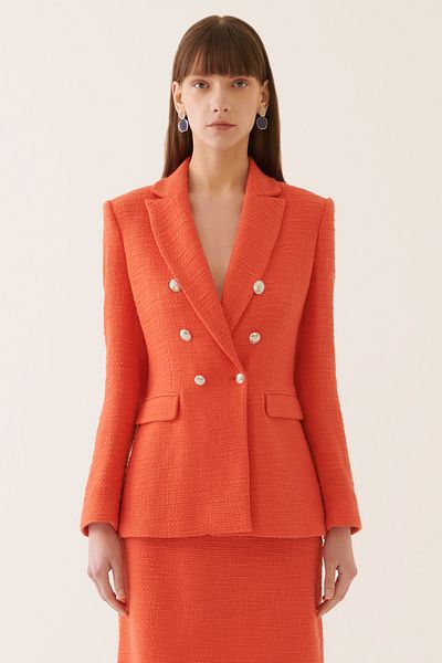 Perspective Adins Regular Fit Men's Collar Standard Length Coral Color Women's Jacket