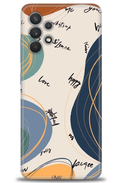 MRCİLETİSİM Case for Samsung Galaxy A32 Case Hd Printed Case - Happy + Full S...