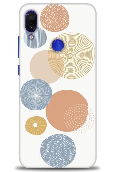 MRCİLETİSİM حافظة هاتف Xiaomi Redmi Note 7 مطبوعة بدقة HD - دوائر زرقاء + واق...