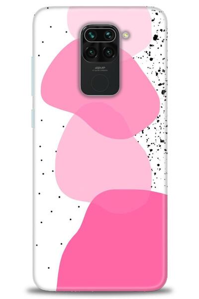 MRCİLETİSİM حافظة هاتف Xiaomi Redmi Note 9 مطبوعة بدقة HD - وردي أبيض أسود + ...