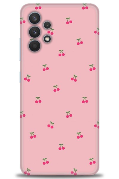 MRCİLETİSİM Case for Samsung Galaxy A32 Case Hd Printed - Tiny Cherries + Ful...