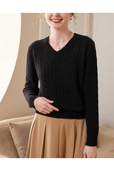 youknitwear you Rio V Yaka Kadın Kazak