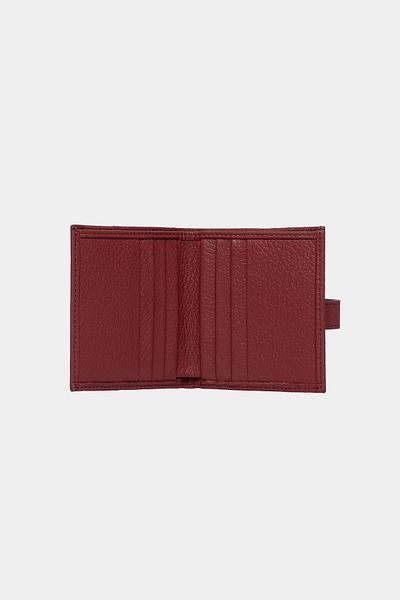 Grande 3803 Genuine Real Leather Special Design Women's Men's Wallet Claret Red