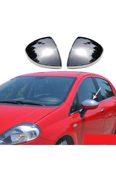 ANDOTOAKSESUAR Fiat Punto Krom Ayna Kapağı 2 Parça 2006 Üzeri Paslanmaz Çelik