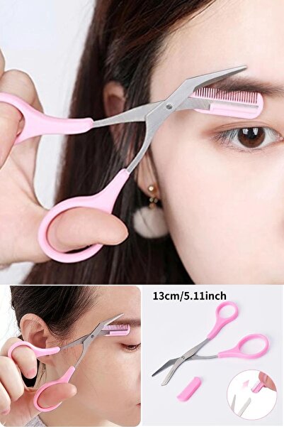 BİTERSE Kadın Taraklı Kaş Kesme Makası Kaş Düzeltme Makası