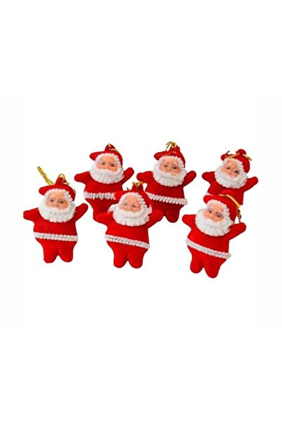 asöy عيد الميلاد 6 قطع سانتا كلوز - زخرفة شجرة حمراء 5 سم