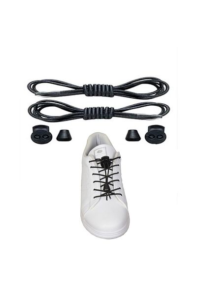 Black Vein 100 cm Black Smart Elastic Laces - Sports, Children, Classic and Boots Laces