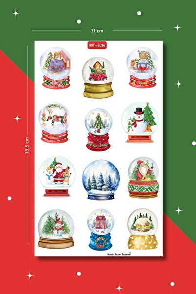 Burak Baskı Tasarım سنو غلوب-2 مجموعة ملصقات تحت عنوان عيد الميلاد مجلة مخطط ...