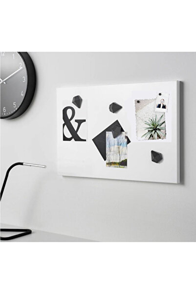 Dünya Magnet Mıknatıslı Pano, Beyaz Dekoratif Metal Magnet Panosu 75x35 Cm