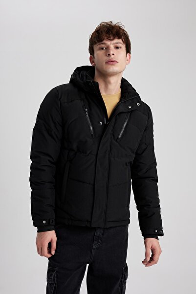 DeFacto Waterproof down Jacket - Detachable Hood, Fleece Lined U9773Az23Wn